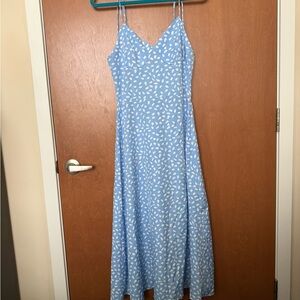 Blue and White Spaghetti Strap Dress